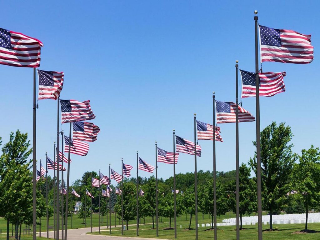 american flags monument installation 1