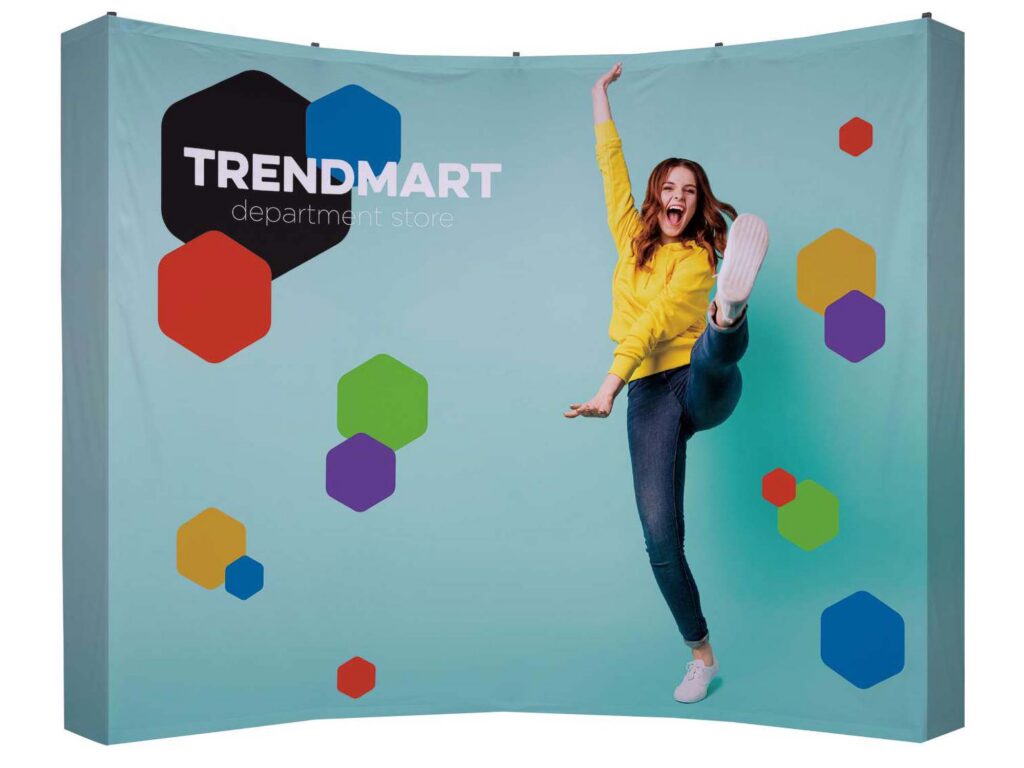 curved tension display wall backdrop 1