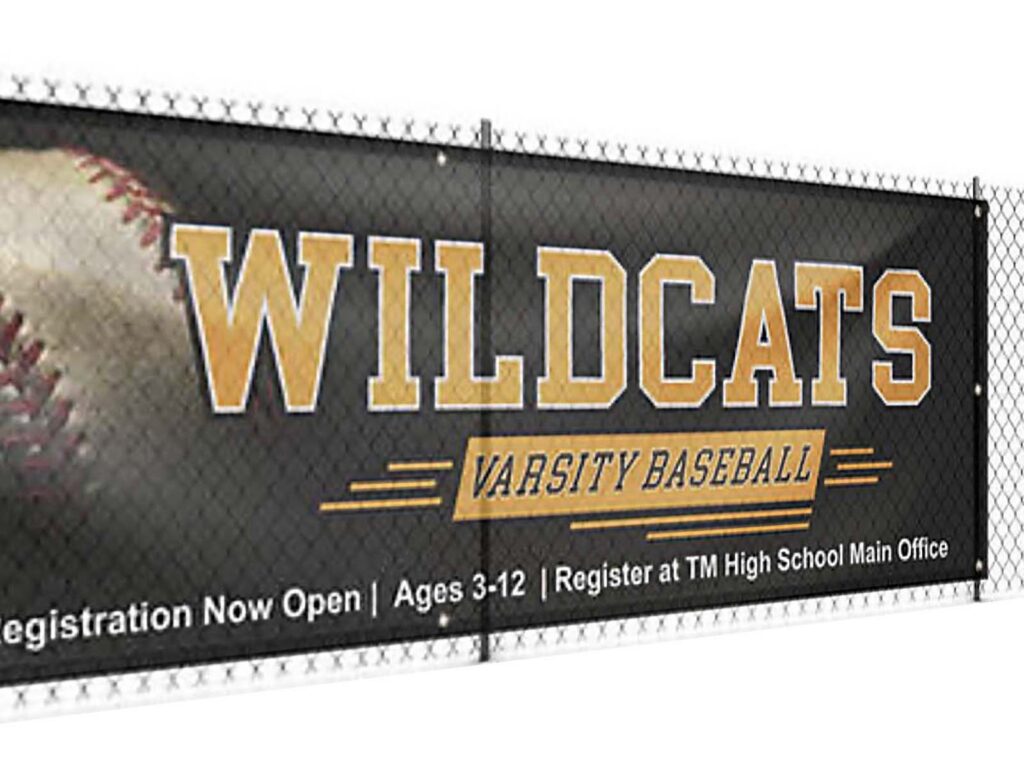 mesh fence banner baseball long background 1